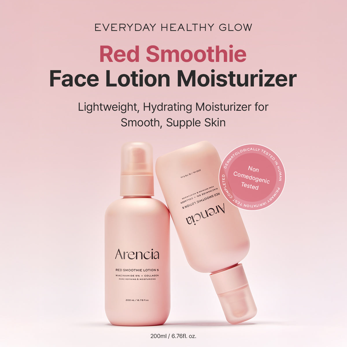 Red Smoothie Face Lotion Moisturizer 5, Niacinamide 5% & Collagen for daily bouncy, glowy skin care