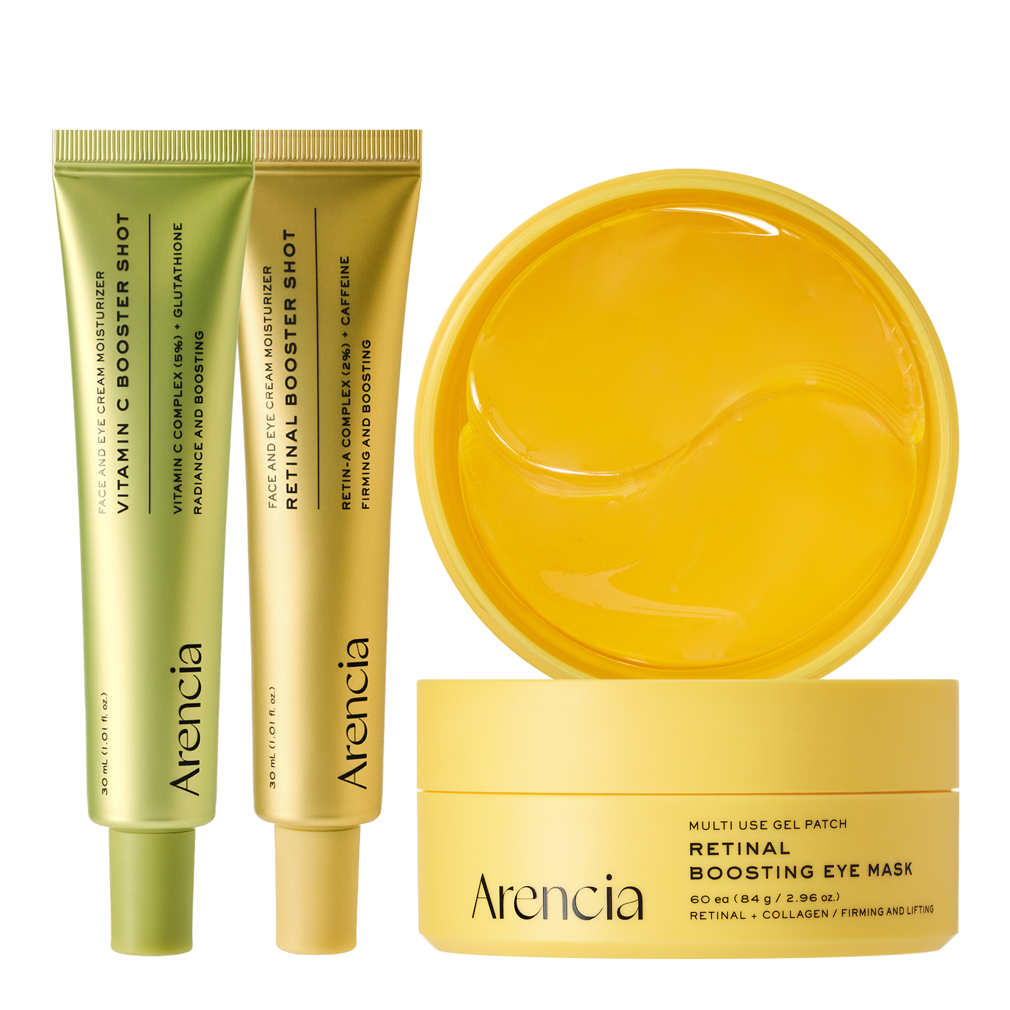 Reverse Aging Boosting Trio, Anti-Aging, Fine Lines Eraser, Vitamin C + Glutathione + Retinal + Caffeine + Peptides for Youthful Skin